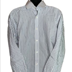 MICHAEL Michael Kors blue/white striped button down dress shirt size 15